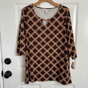 NWT charter club 3/4 long sleeve scoop neck blouse